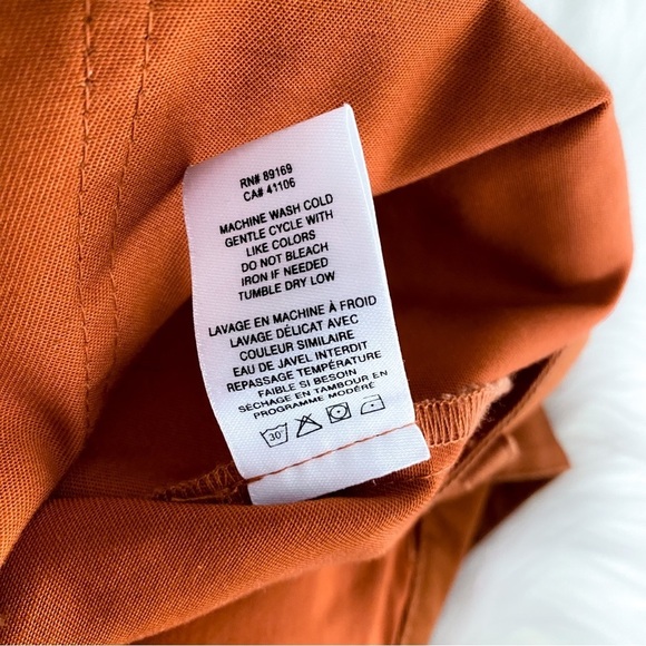 NWOT Derek Lam 10 Crosby Therese Straight Leg Pants Orange Cinnamon Cropped - Picture 9 of 13